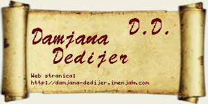 Damjana Dedijer vizit kartica